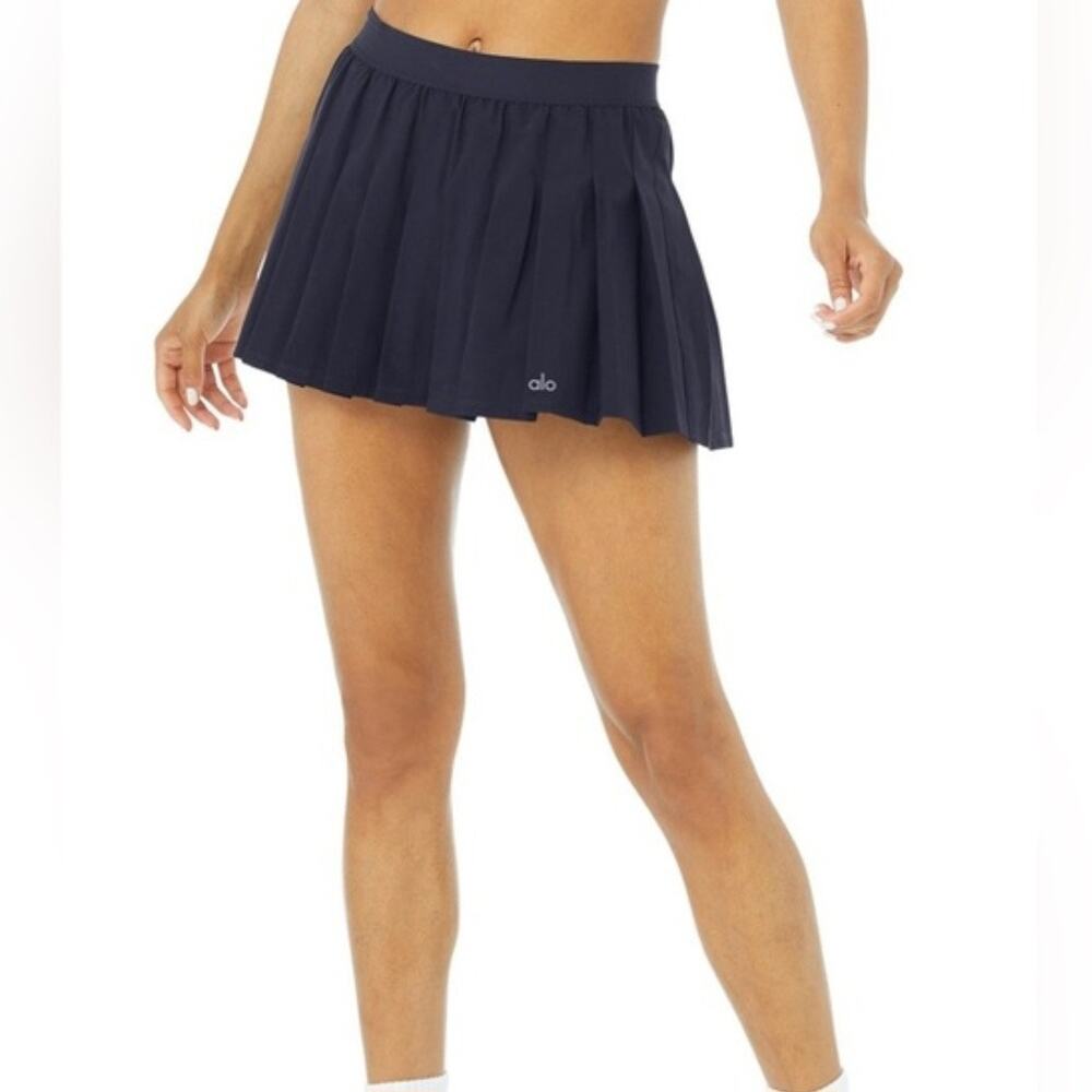 Alo Navy Pleated Yoga Skirt Size S